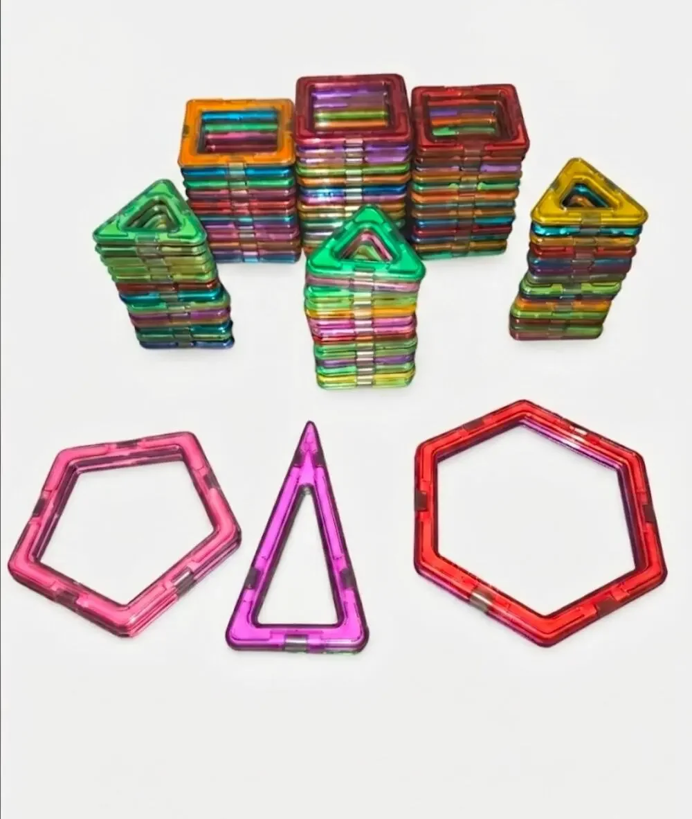 Magnetic Building Tiles Blocks Shapes STEM Science (86 Pcs)